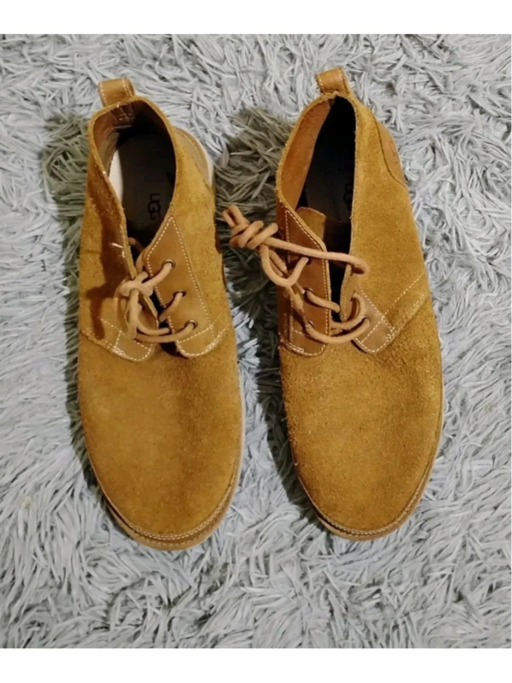 Ugg Neumel Unlined Leather Boot Men Size 13 Chukka Suede Chestnut 1020369 EUC
